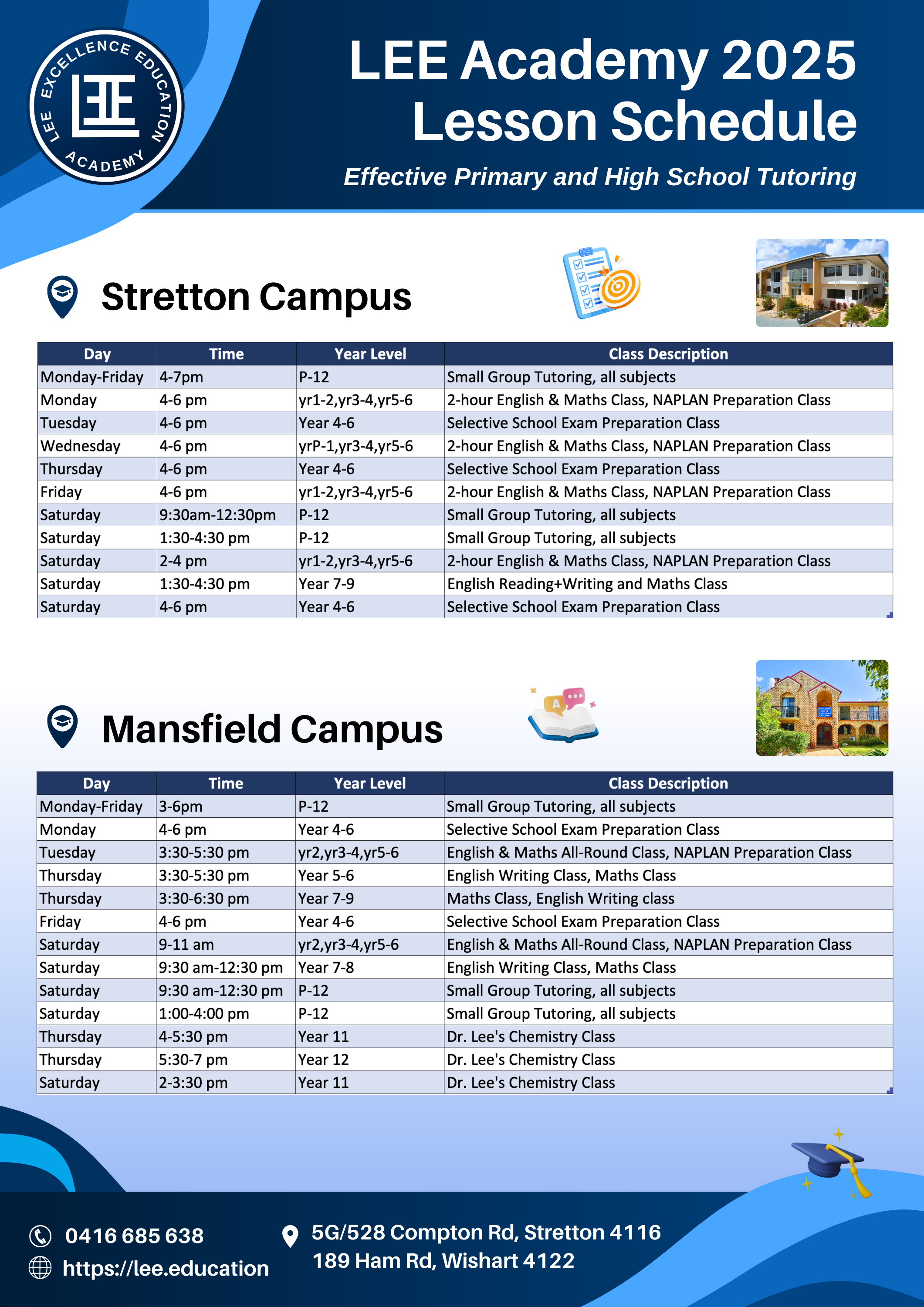 Tutoring Timetable